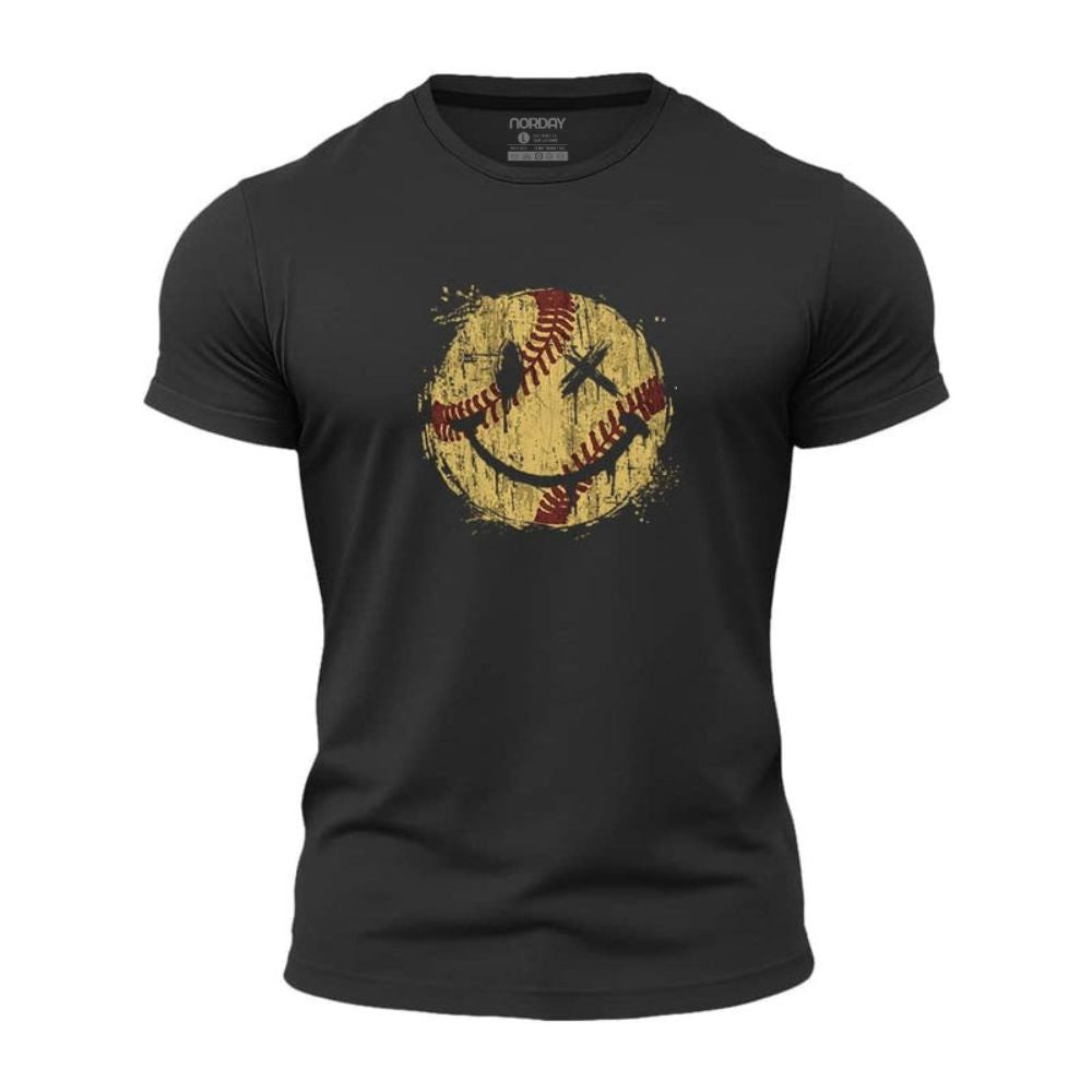 Baseball Smiley Athletic Quick-Dry T-Shirt