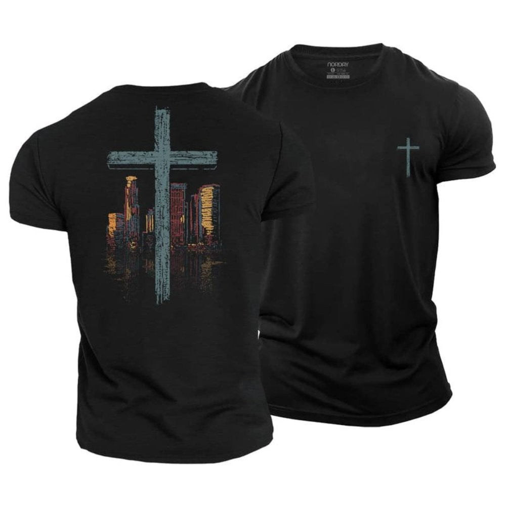 Cross Building Cotton T-Shirt