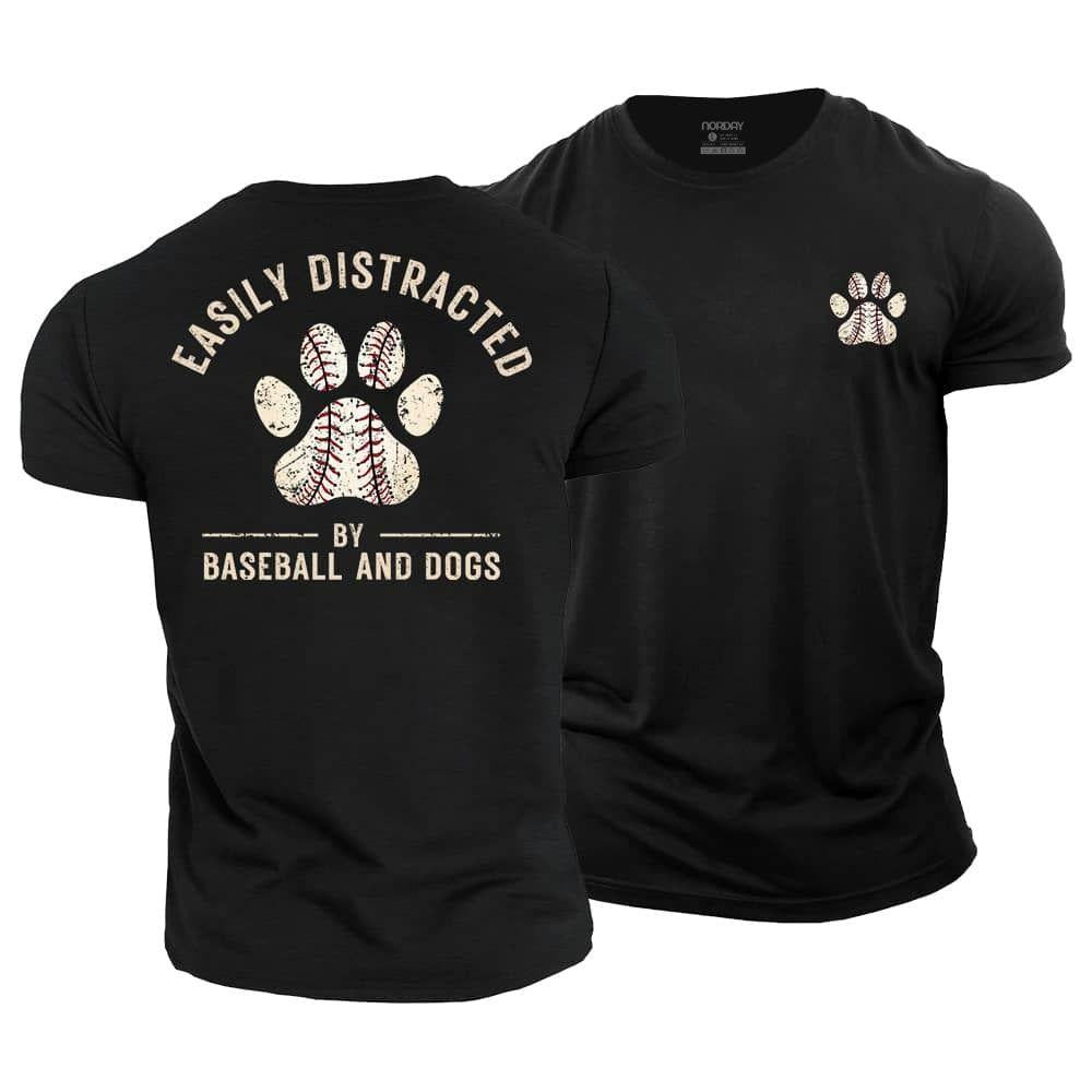 Baseball And Dog Cotton T-Shirt