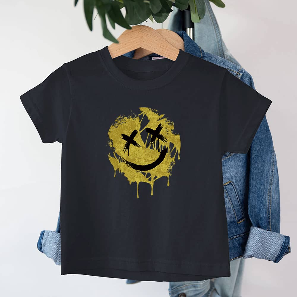 Cracked Smiley Youth Cotton T-Shirt