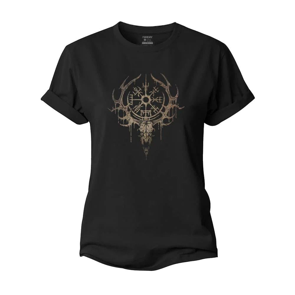 Viking Elk Skull Women's Cotton T-Shirt