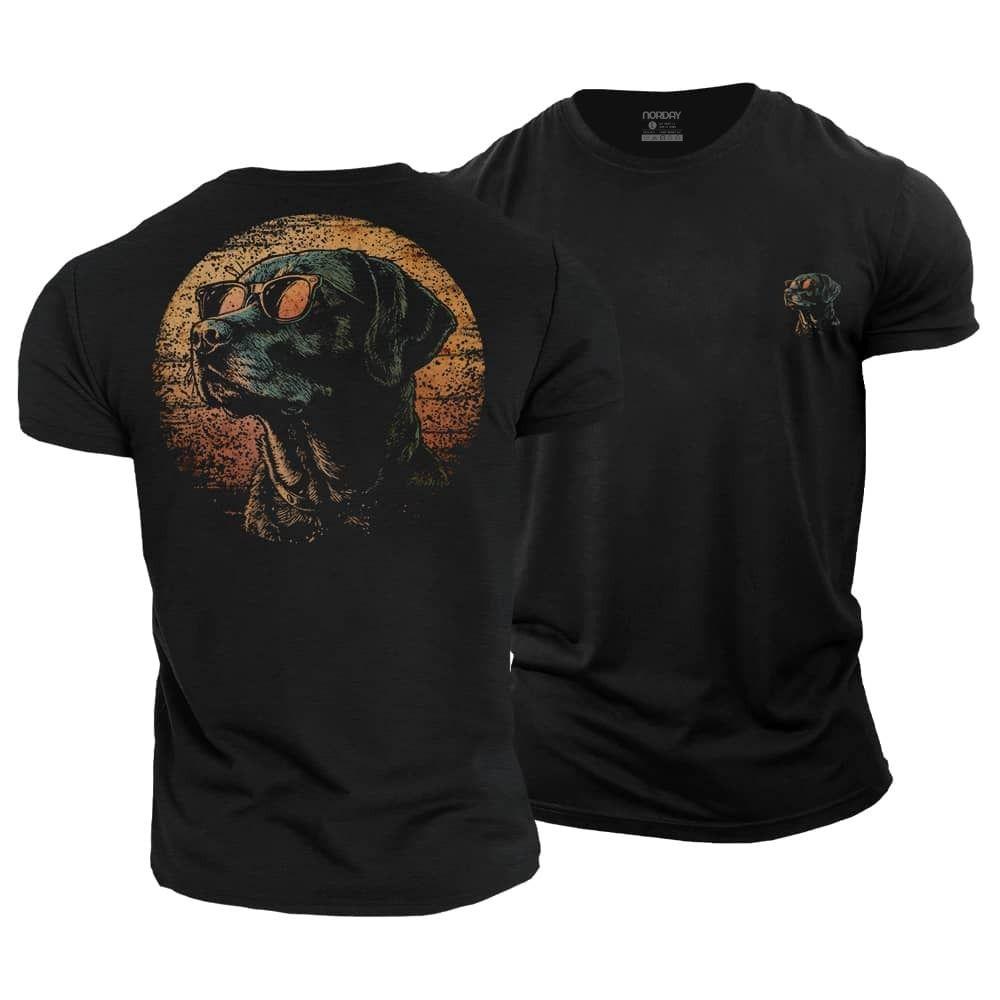 Sunset Pup Cotton T-Shirt