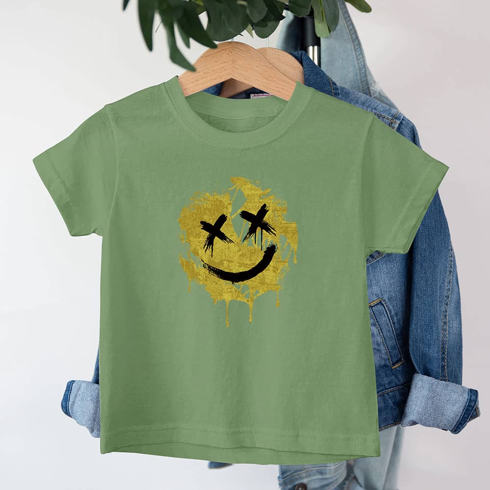 Cracked Smiley Youth Cotton T-Shirt