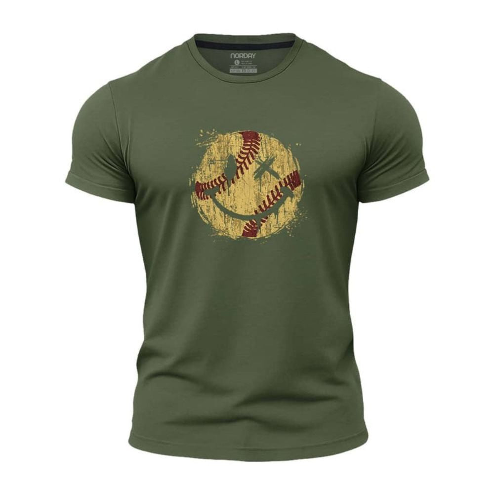 Baseball Smiley Athletic Quick-Dry T-Shirt