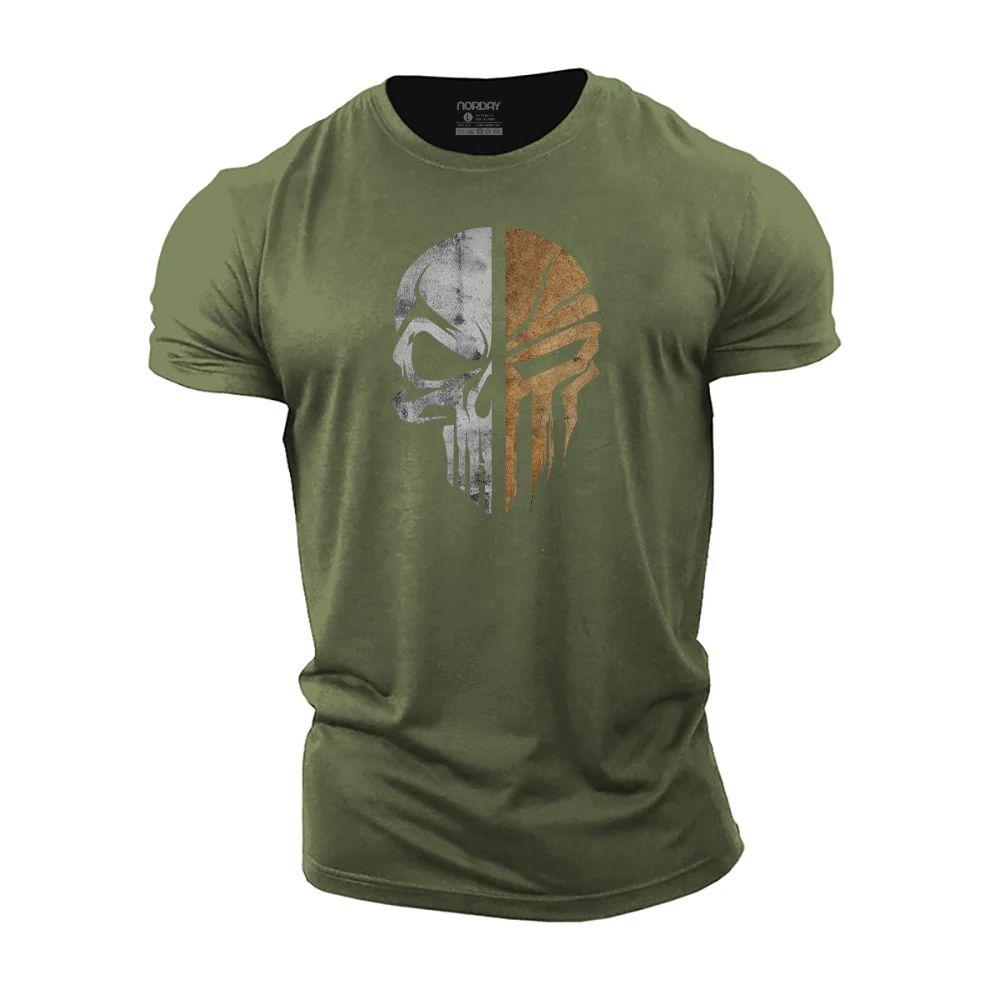 Skull Spartan Warrior Cotton T-Shirt