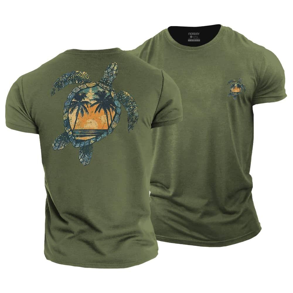 Beach Turtle Cotton T-Shirt