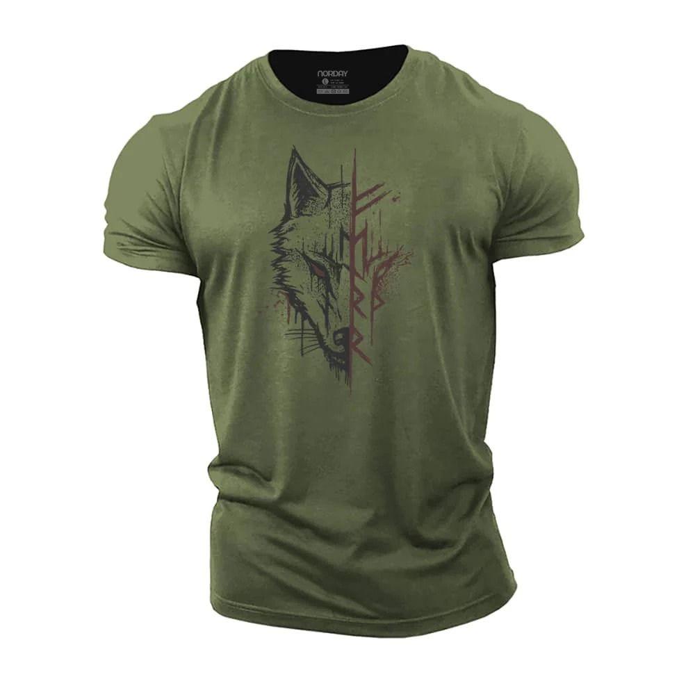 Cool Viking Wolf Cotton T-Shirt