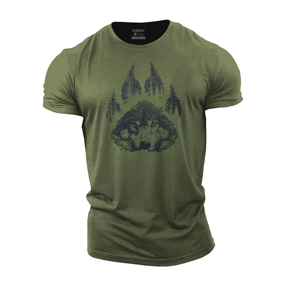 Wolf Paw Forest Cotton T-Shirt