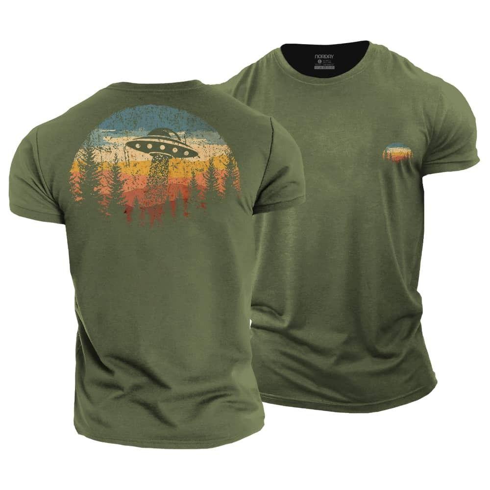 Sunset Spaceship Cotton T-Shirt
