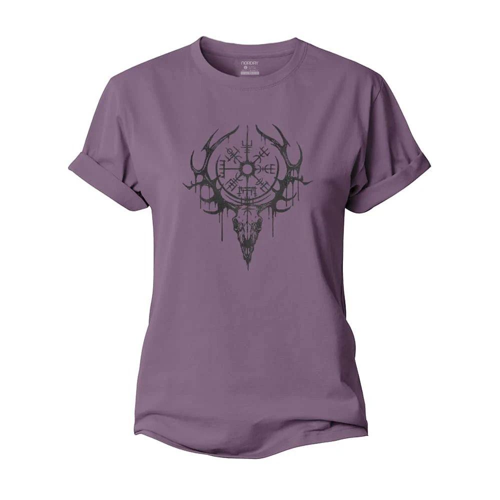 Viking Elk Skull Women's Cotton T-Shirt