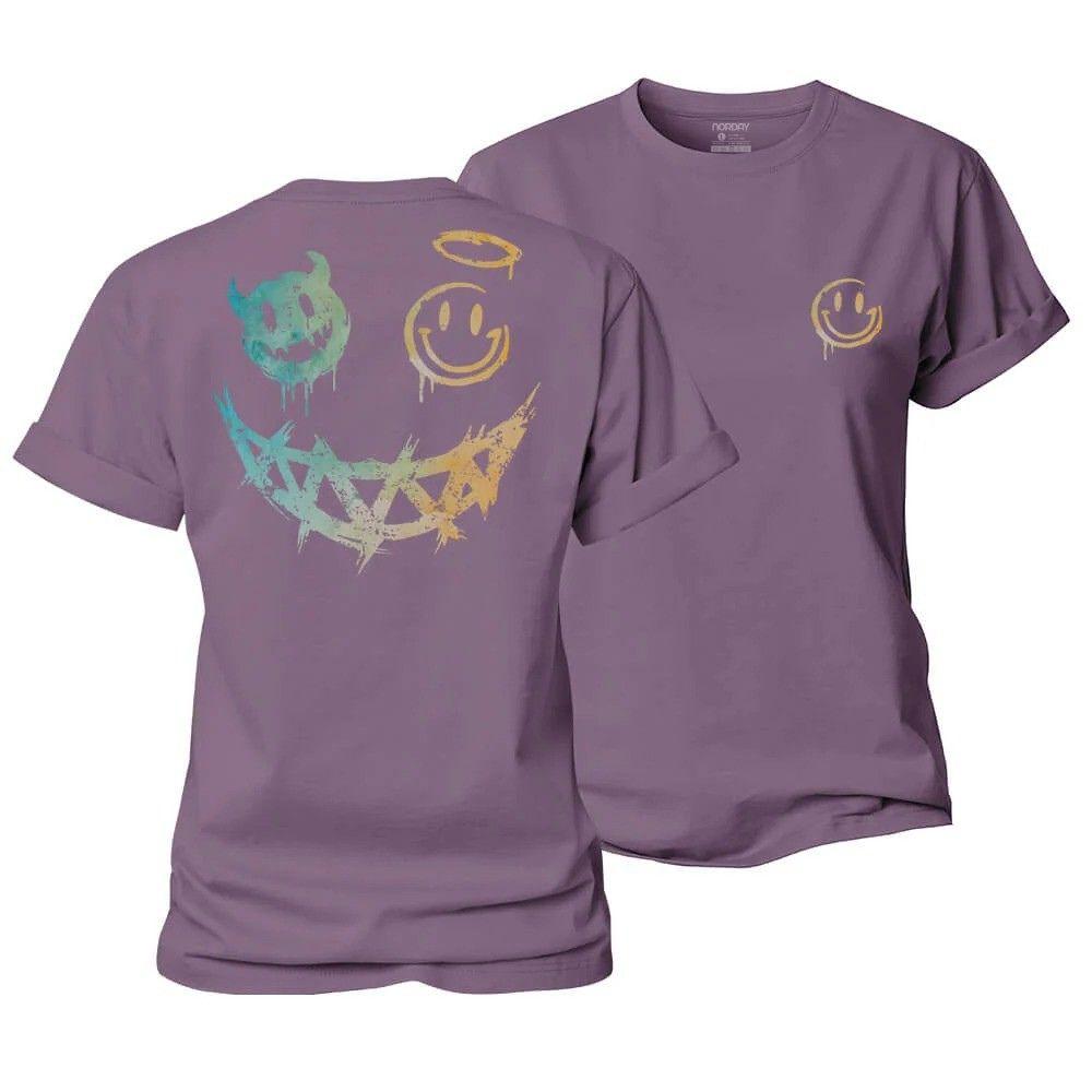 Angel Devil Smiley Women's Cotton T-Shirt