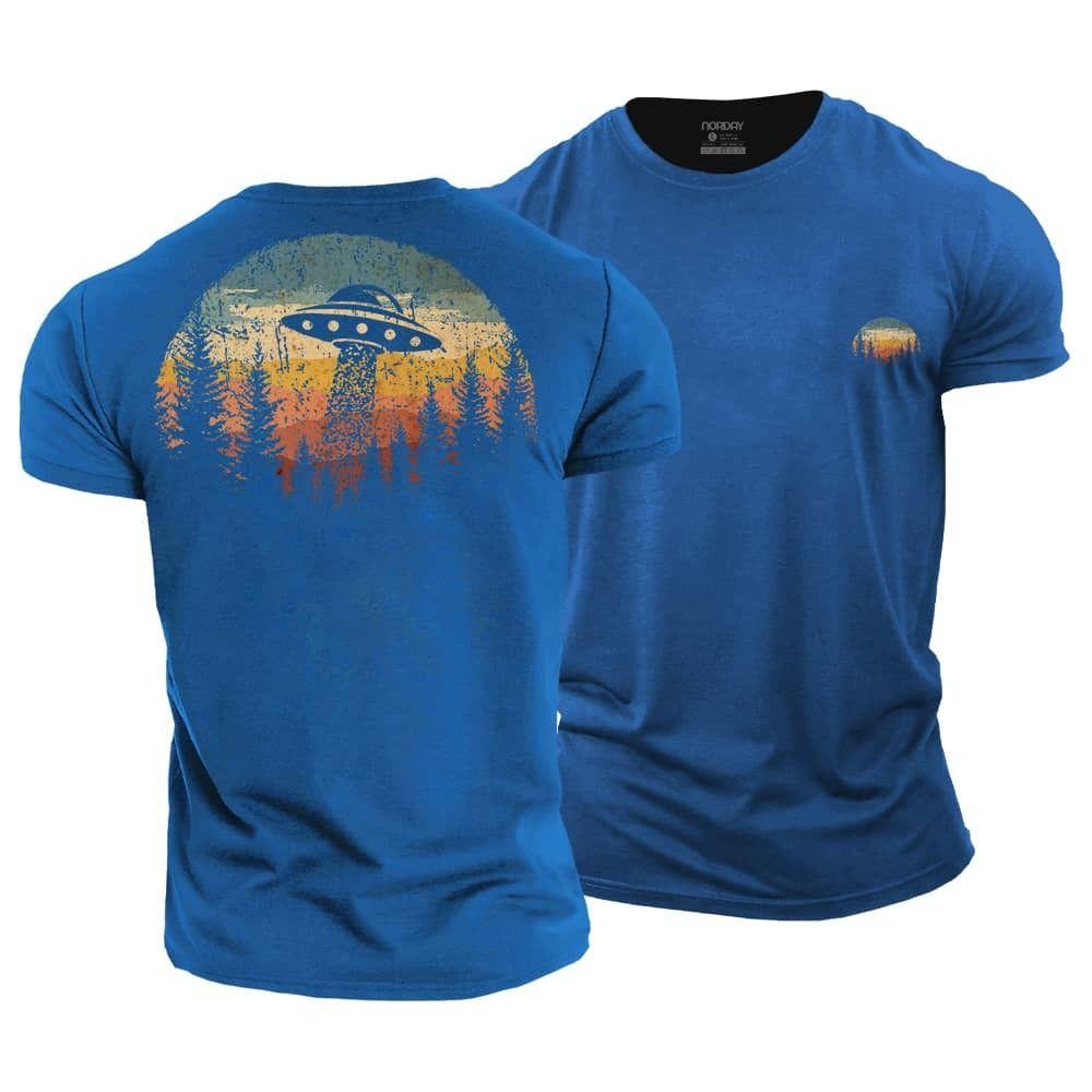 Sunset Spaceship Cotton T-Shirt