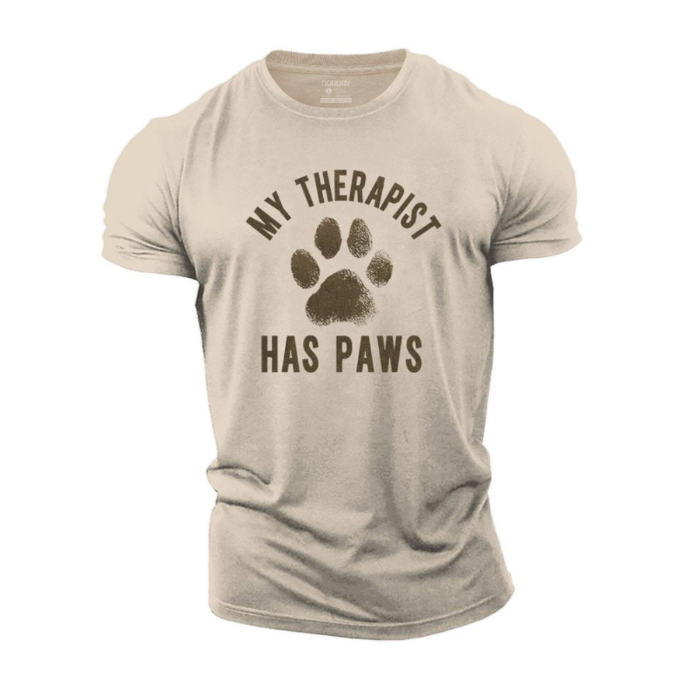 My Therapist Has Paws Cotton T-Shirt