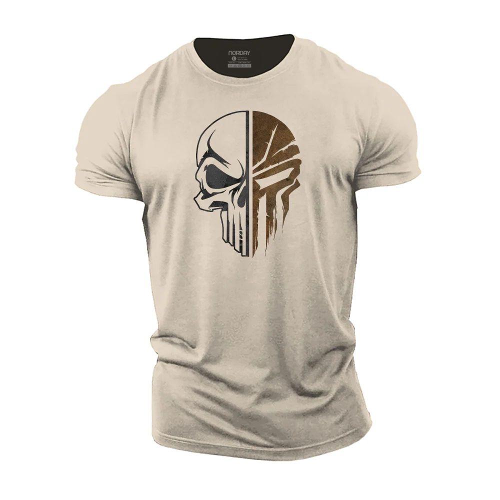 Skull Spartan Warrior Cotton T-Shirt