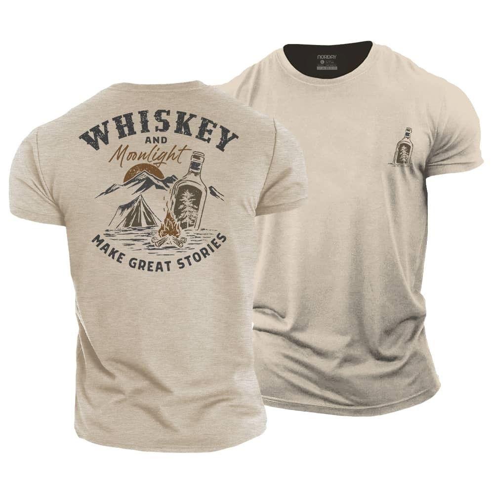 Whiskey And Moonlight Cotton T-Shirt