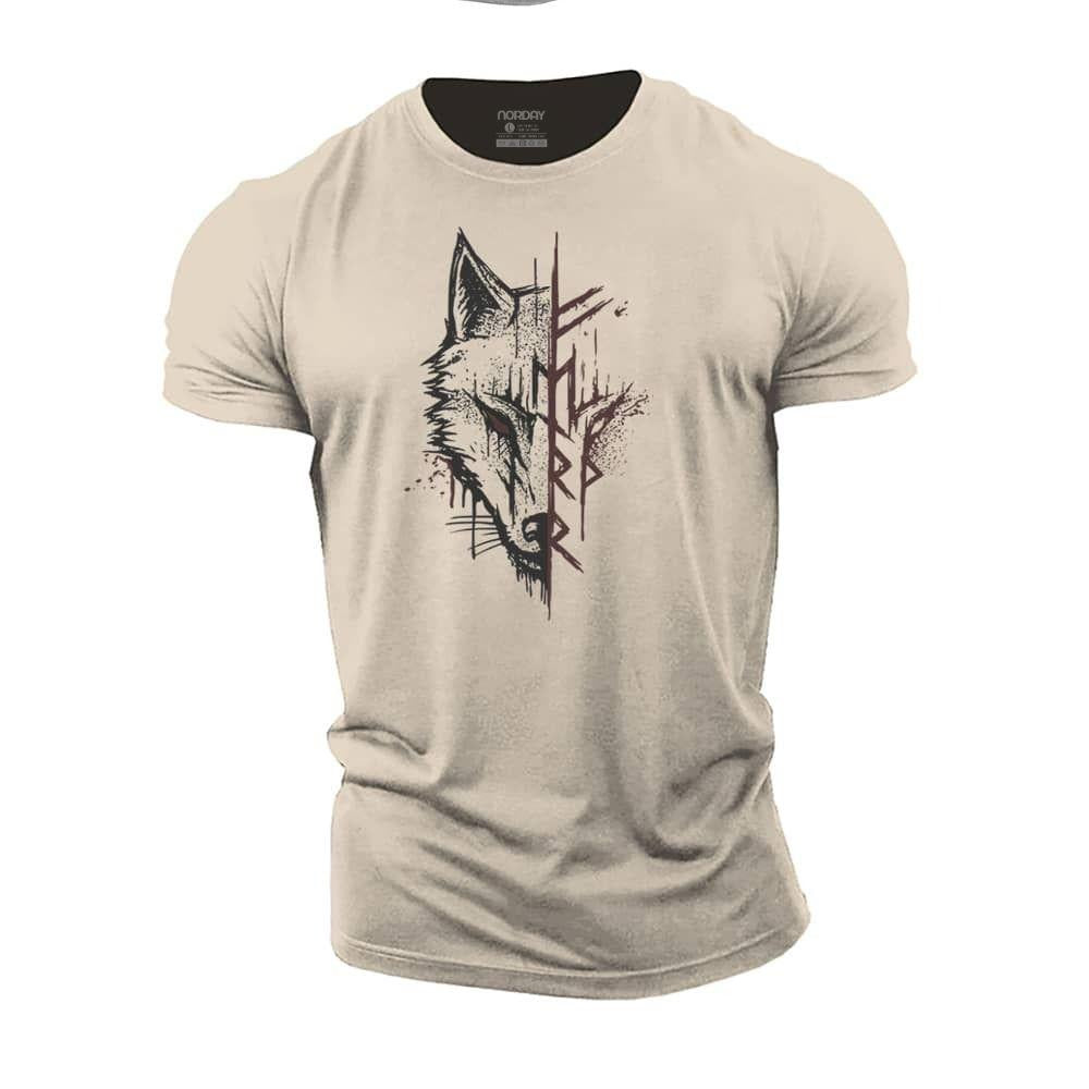 Cool Viking Wolf Cotton T-Shirt