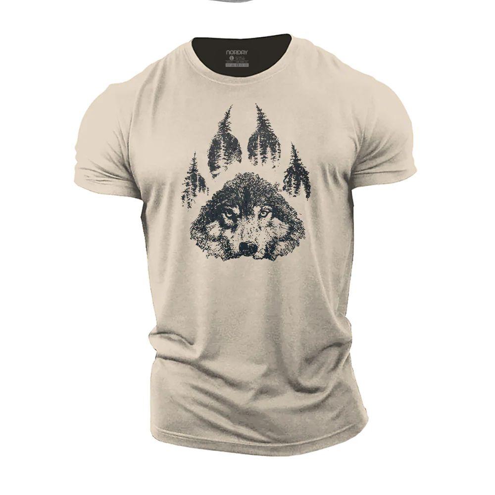 Wolf Paw Forest Cotton T-Shirt