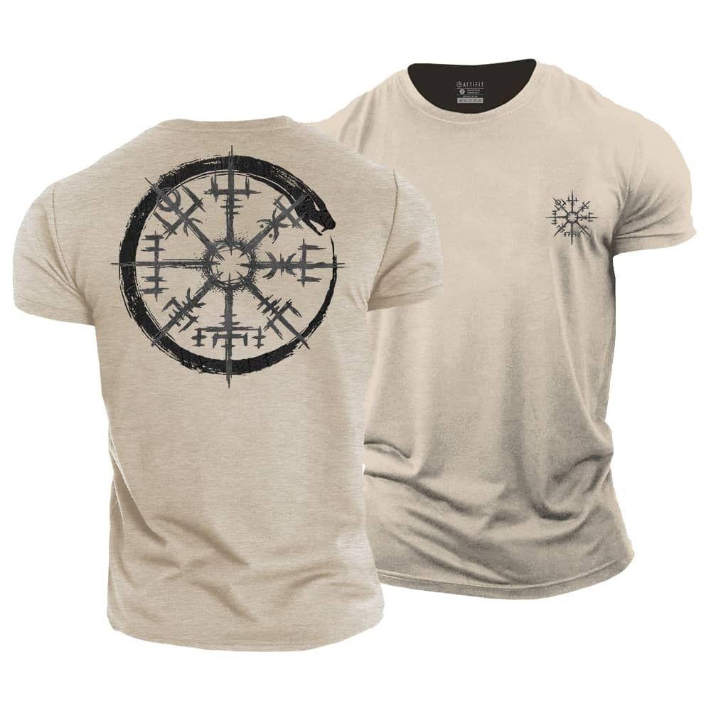 Jörmungandr Compass Cotton T-Shirt