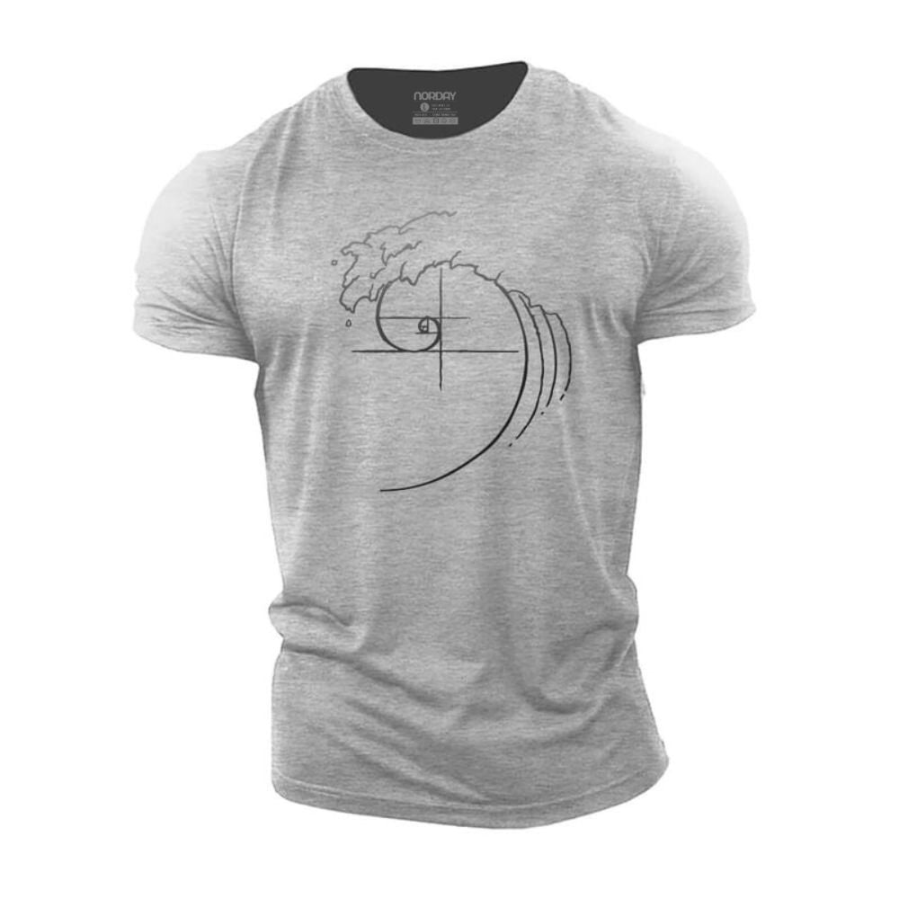 Ocean Wave Fibonacci Sequence Cotton T-Shirt