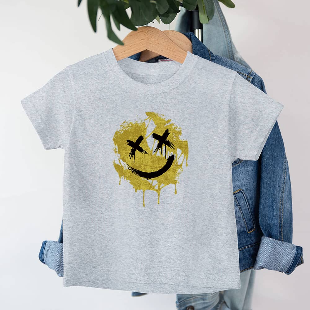 Cracked Smiley Youth Cotton T-Shirt