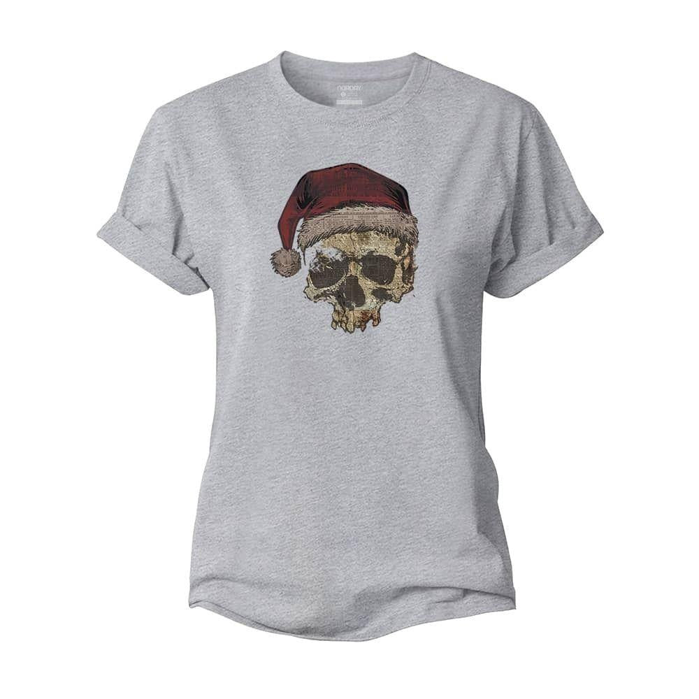 Christmas Skull Newspaper Women's Cotton T-Shirt