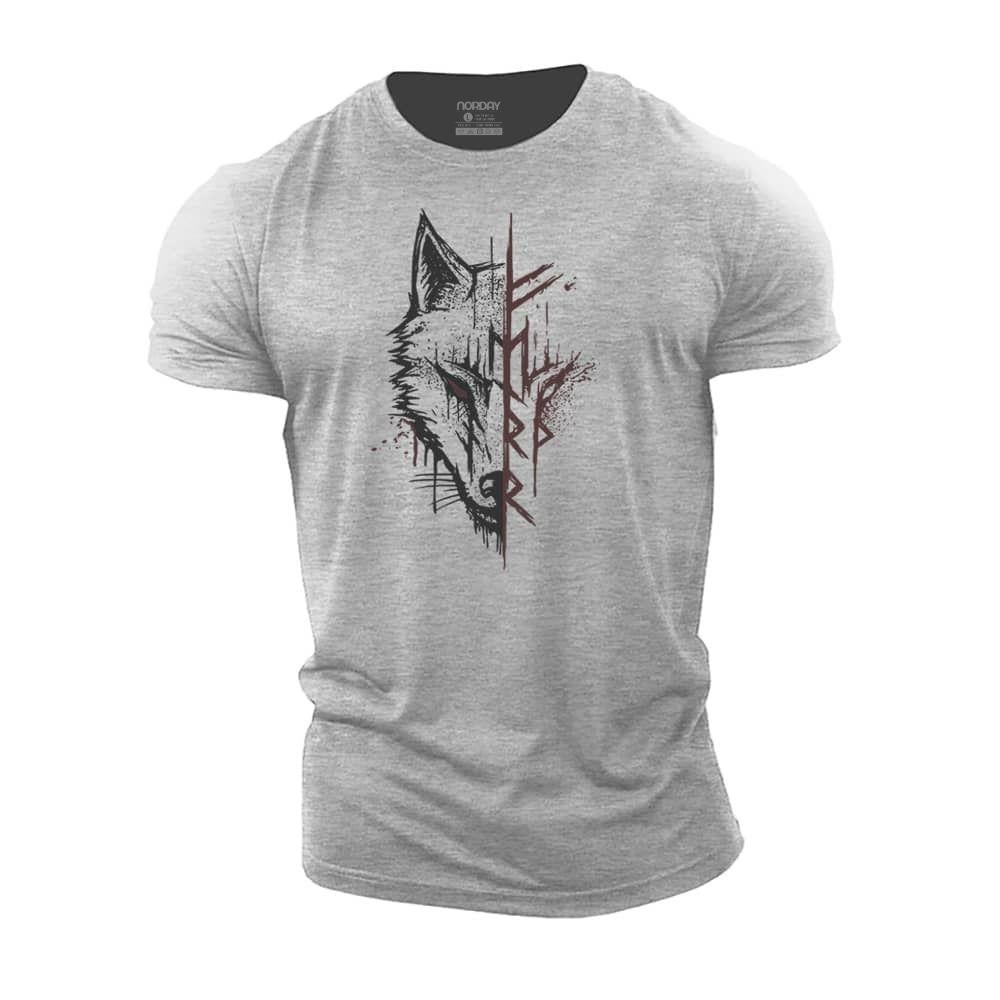 Cool Viking Wolf Cotton T-Shirt