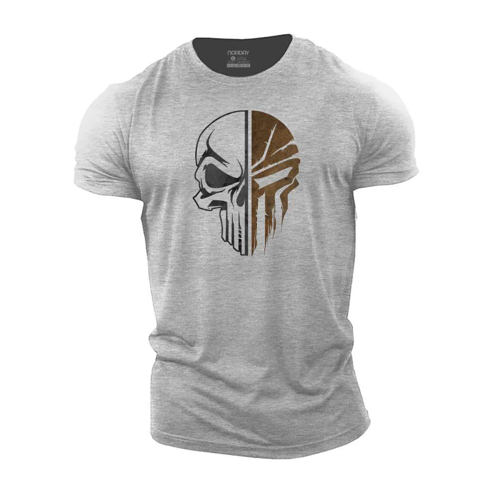 Skull Spartan Warrior Cotton T-Shirt