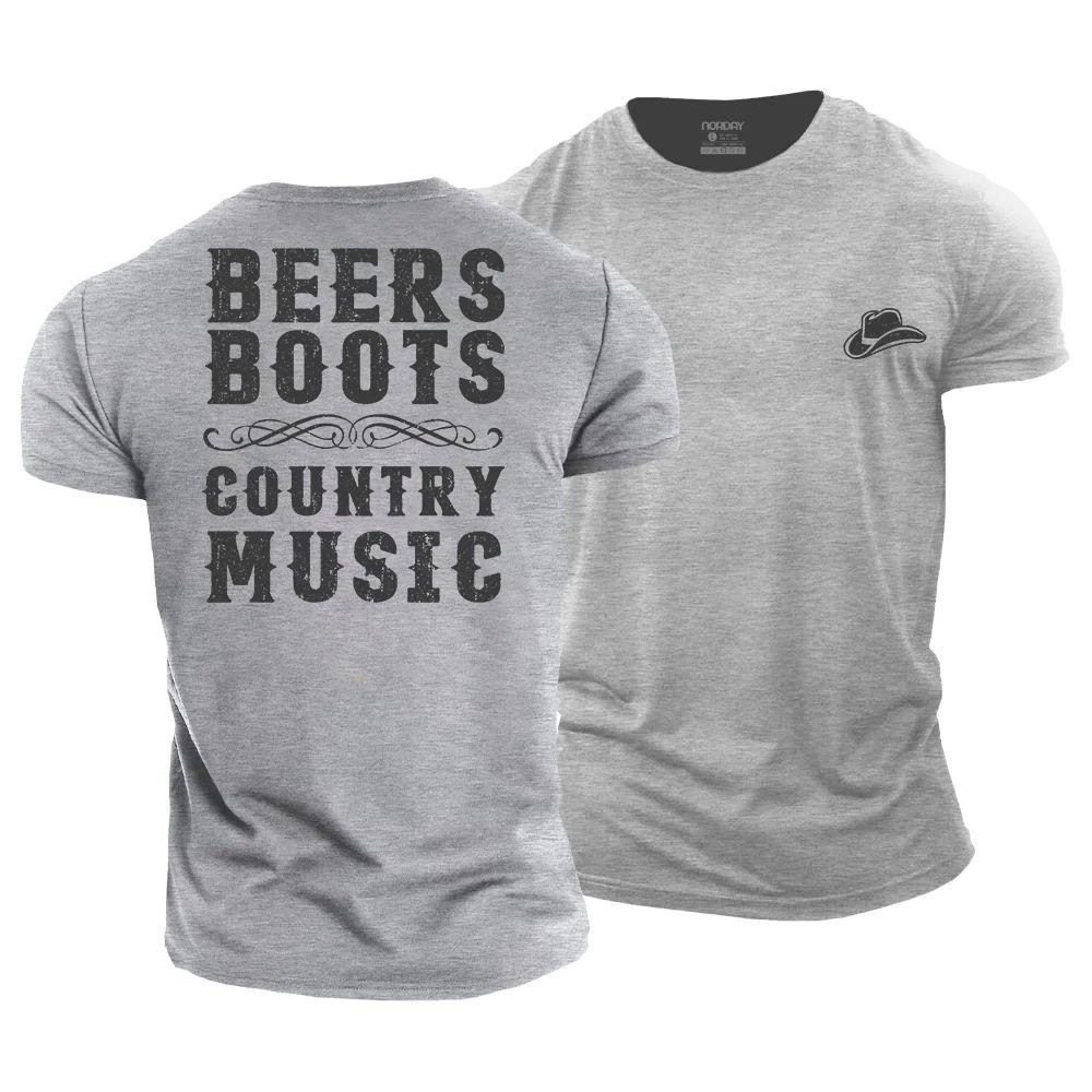 Beers Boots Country Music Cotton T-Shirt