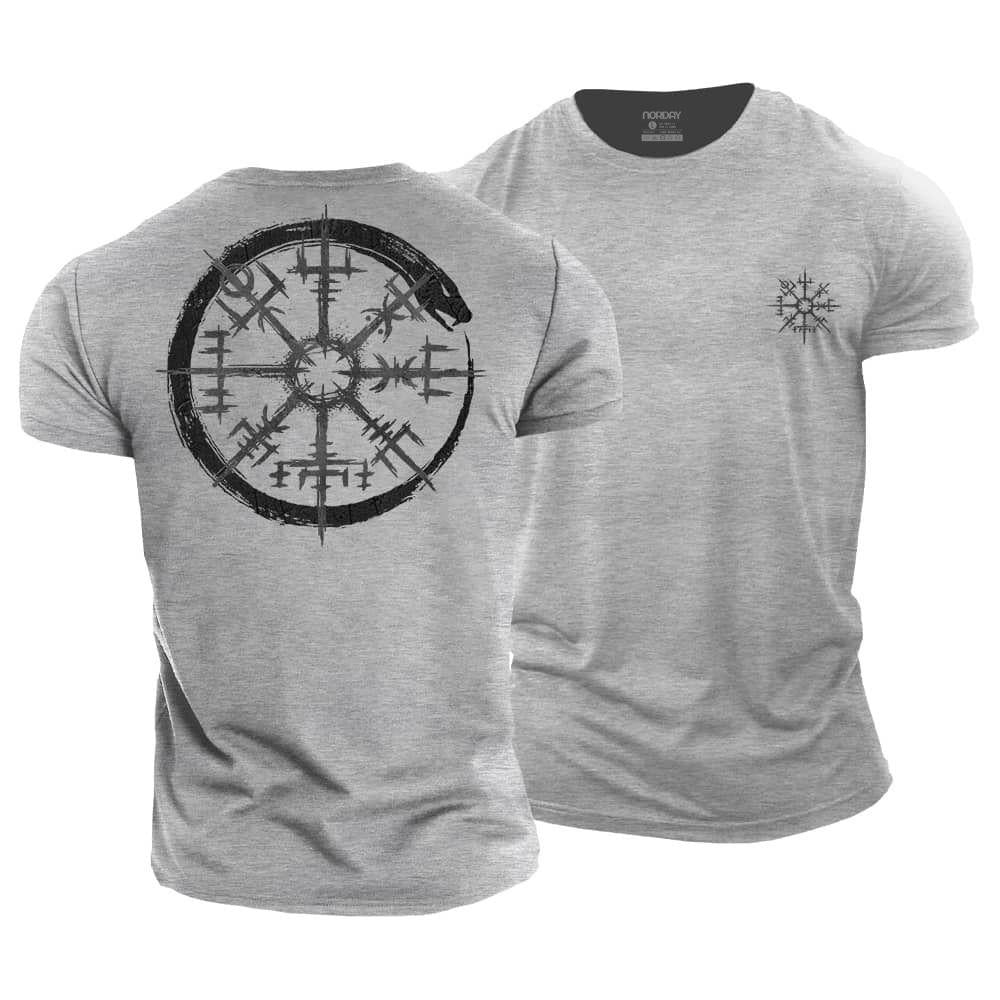 Jörmungandr Compass Cotton T-Shirt
