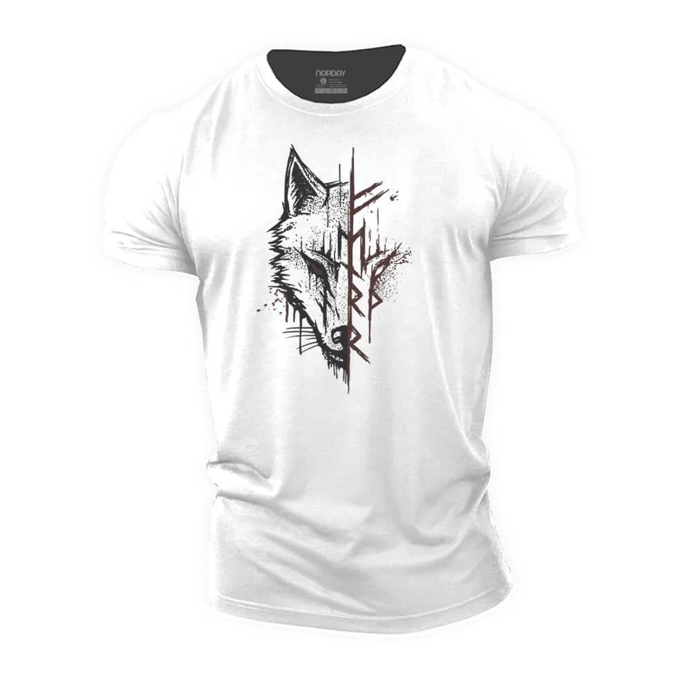Cool Viking Wolf Cotton T-Shirt