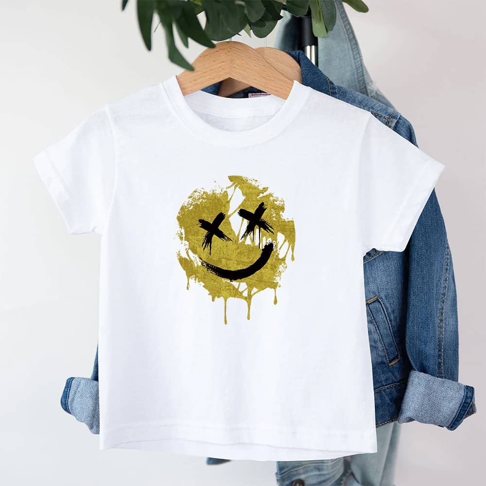 Cracked Smiley Youth Cotton T-Shirt