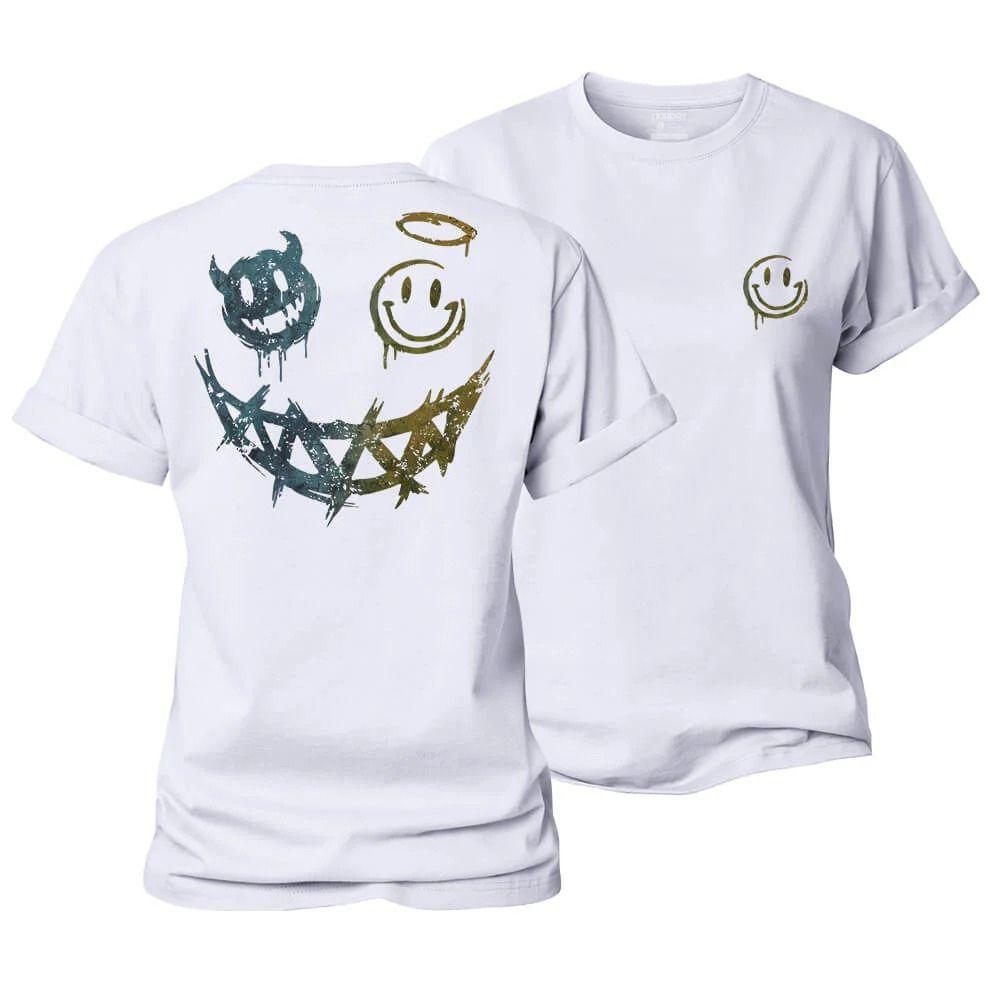 Angel Devil Smiley Women's Cotton T-Shirt