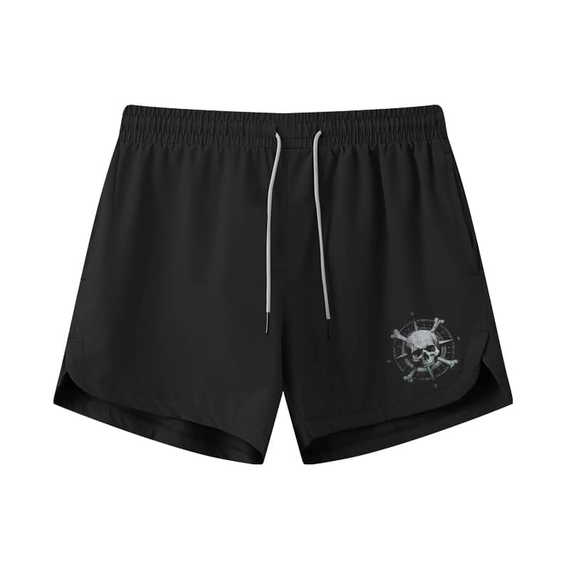 Adventure Compass Skull Athletic Quick - Dry Shorts - Norday SE