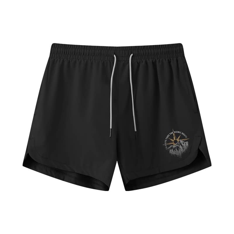Always Take The Scenic Route Athletic Quick - Dry Shorts - Norday SE