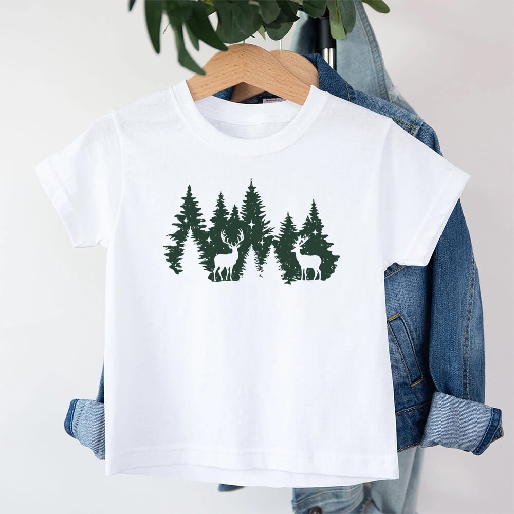 Christmas Forest Deer Barn T-Shirt - Norday SE