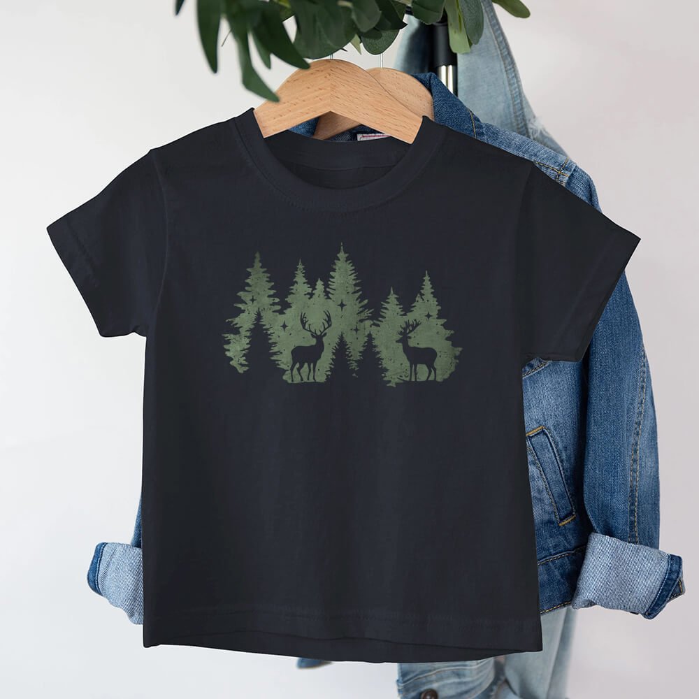 Christmas Forest Deer Barn T-Shirt - Norday SE