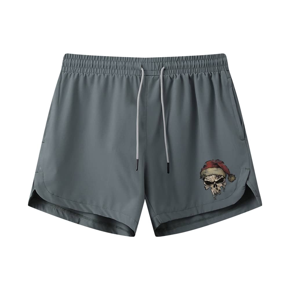 Christmas Punisher Skull Athletic Quick - Dry Shorts - Norday SE
