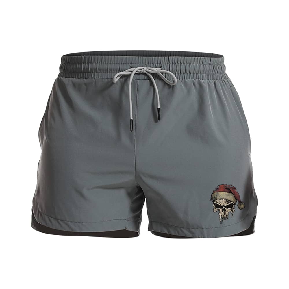 Christmas Punisher Skull Athletic Quick - Dry Shorts - Norday SE