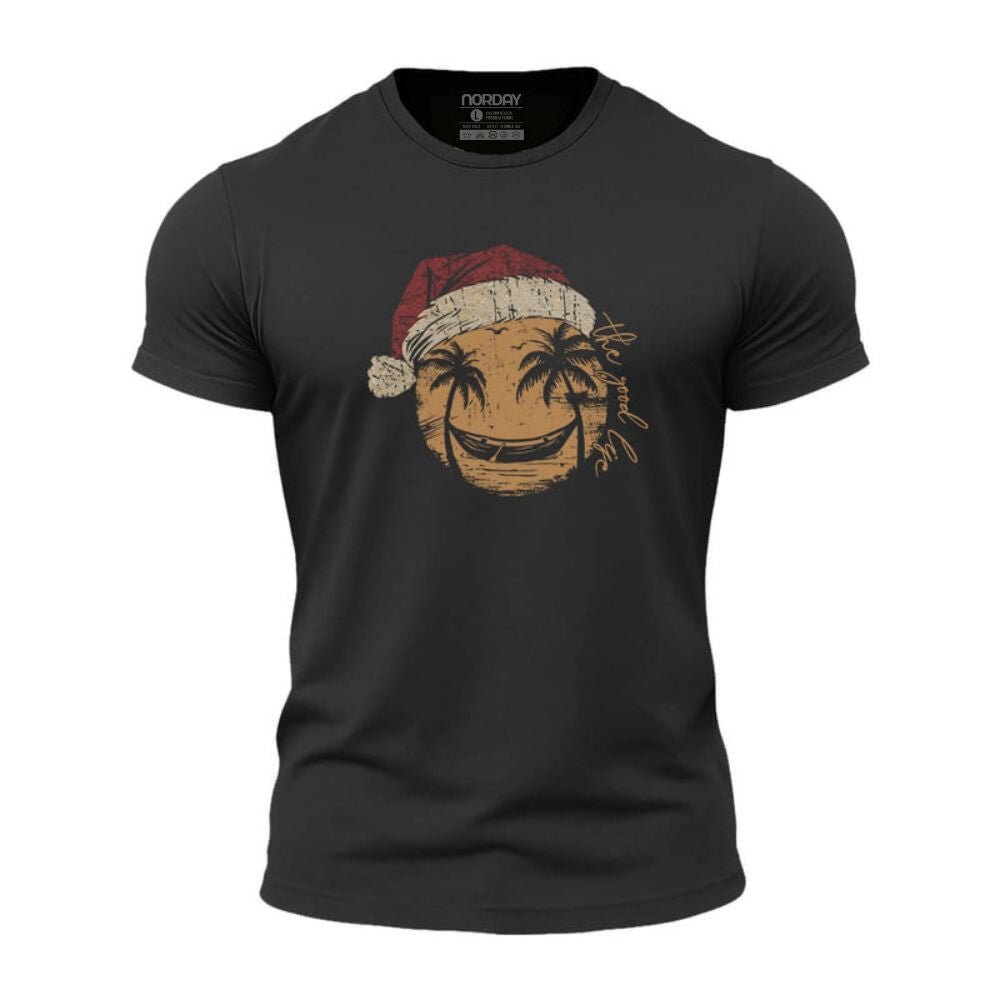 Christmas Smiley Palm Tree Athletic Quick - Dry T-Shirt - Norday SE