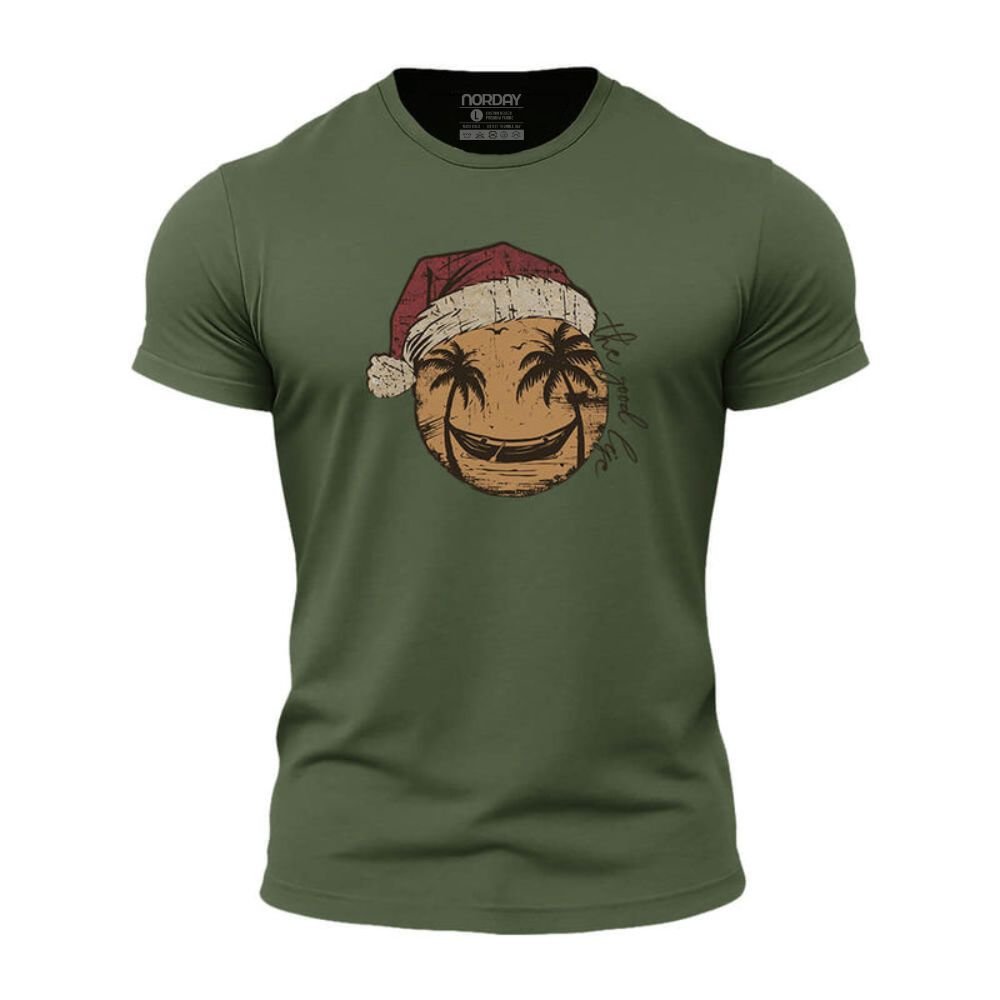 Christmas Smiley Palm Tree Athletic Quick - Dry T-Shirt - Norday SE