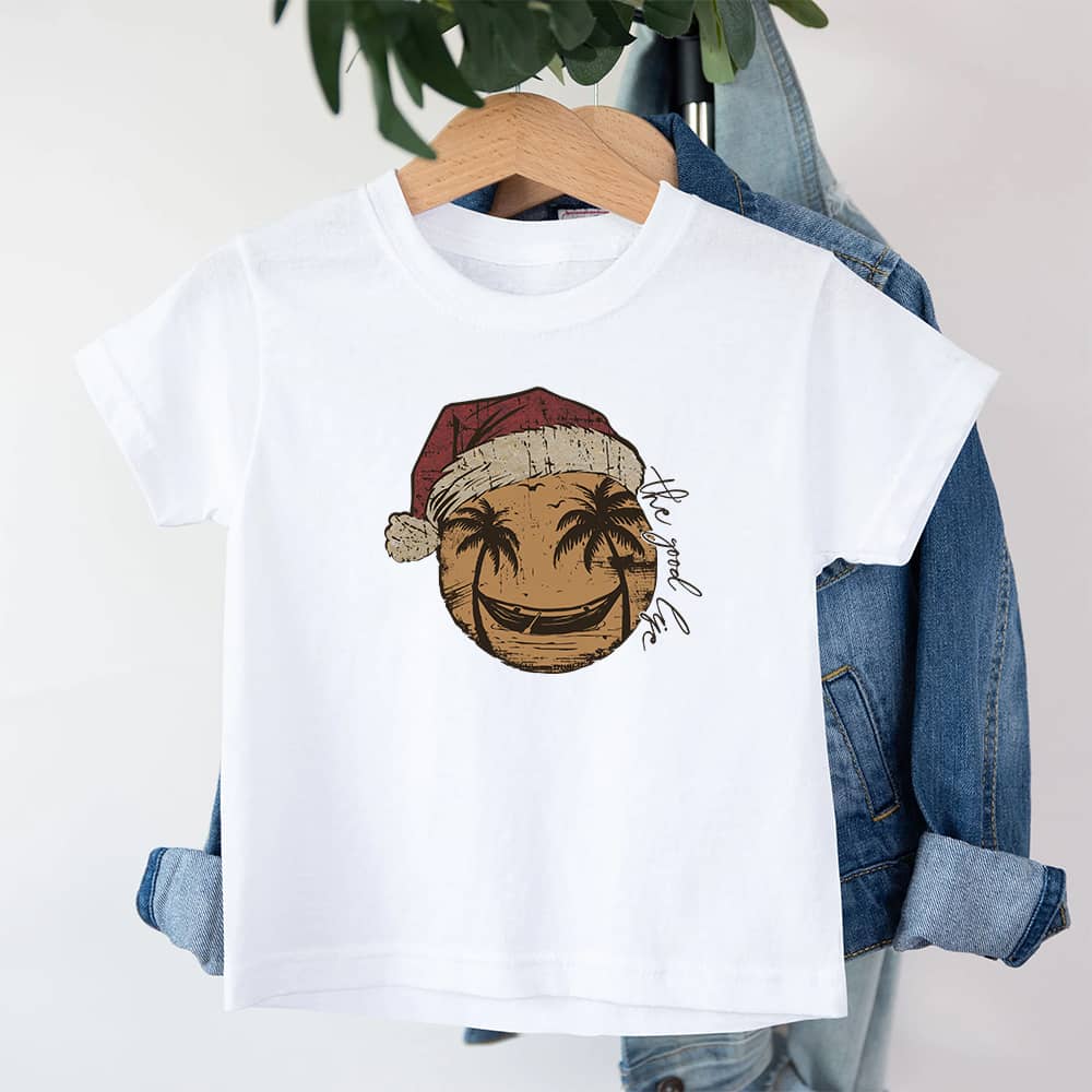 Christmas Smiley Palm Tree Barn T-Shirt - Norday SE