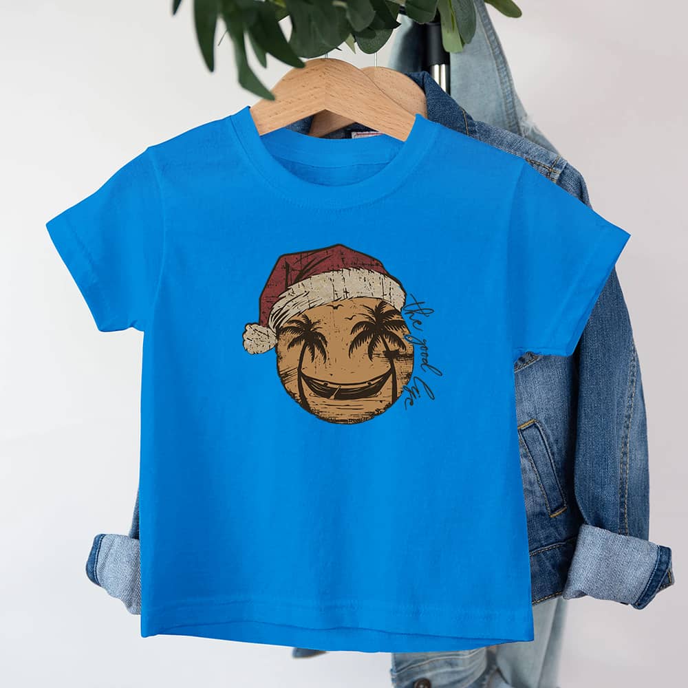 Christmas Smiley Palm Tree Barn T-Shirt - Norday SE