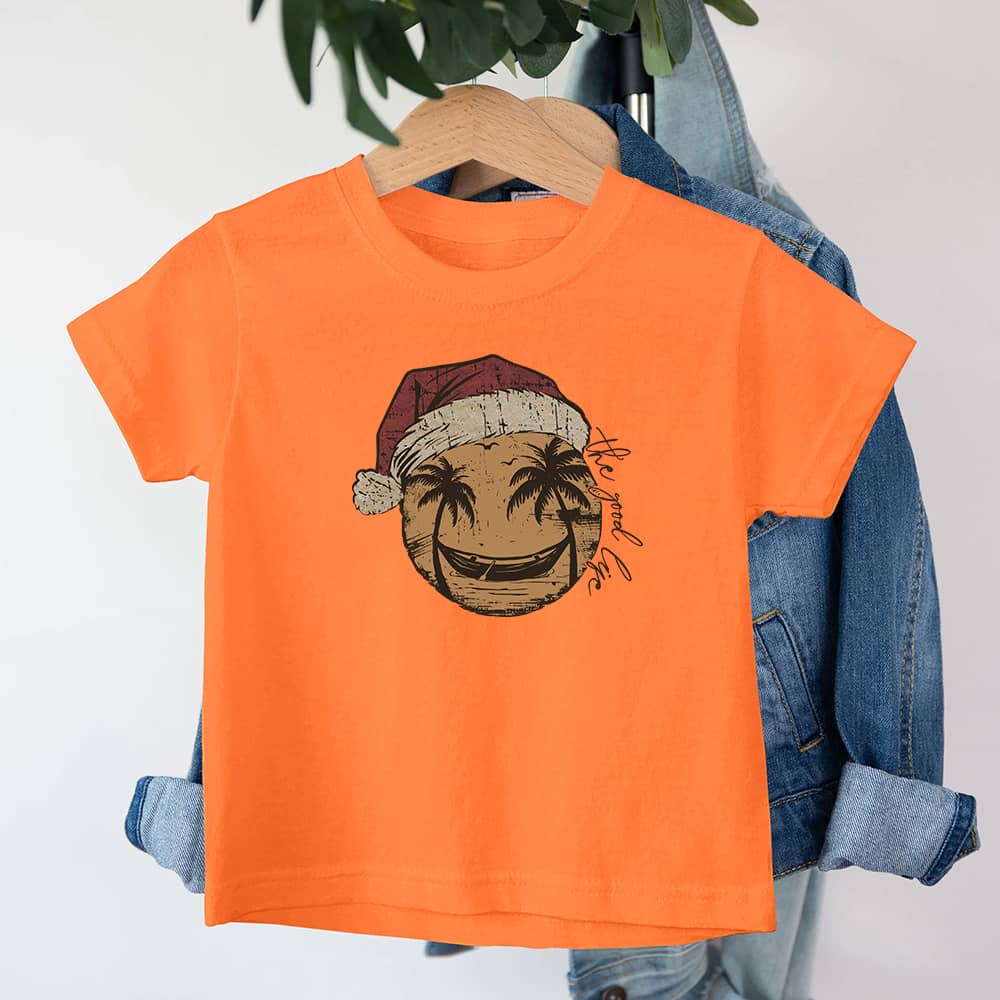 Christmas Smiley Palm Tree Barn T-Shirt - Norday SE