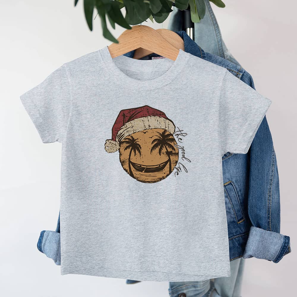 Christmas Smiley Palm Tree Barn T-Shirt - Norday SE