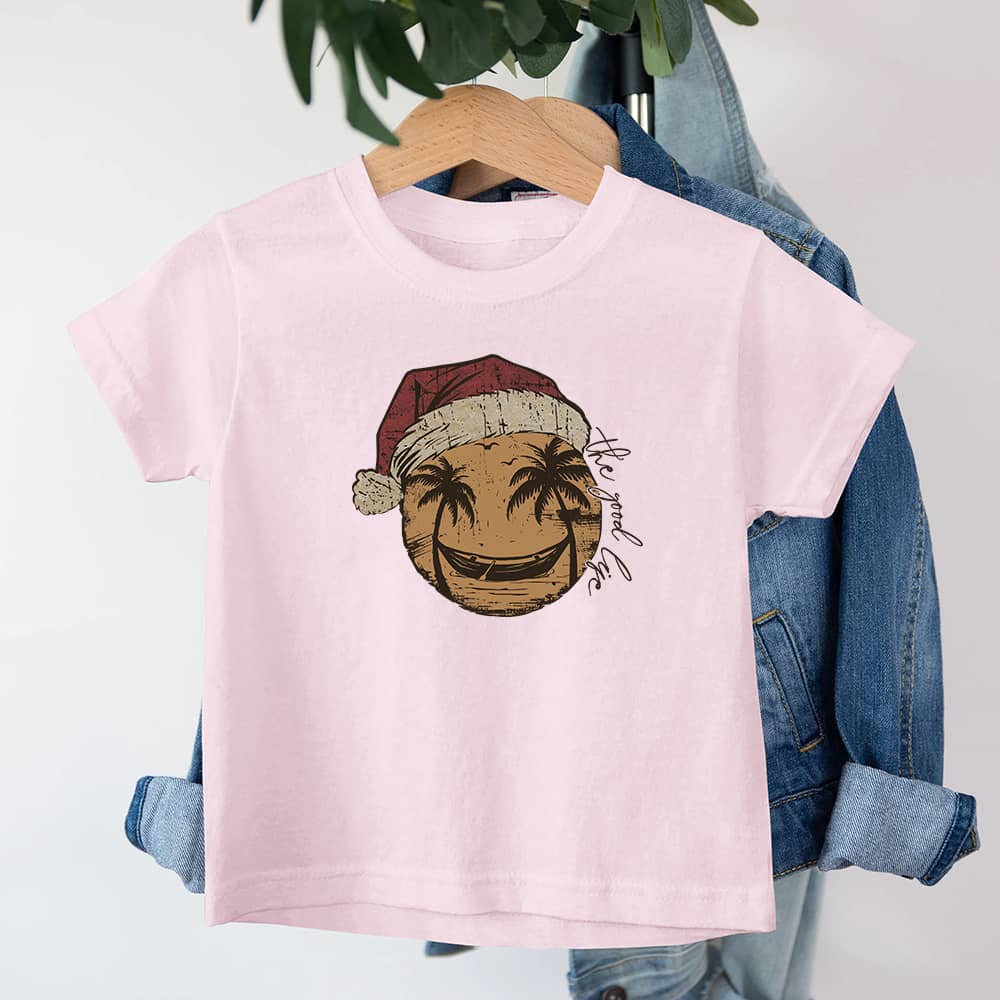 Christmas Smiley Palm Tree Barn T-Shirt - Norday SE