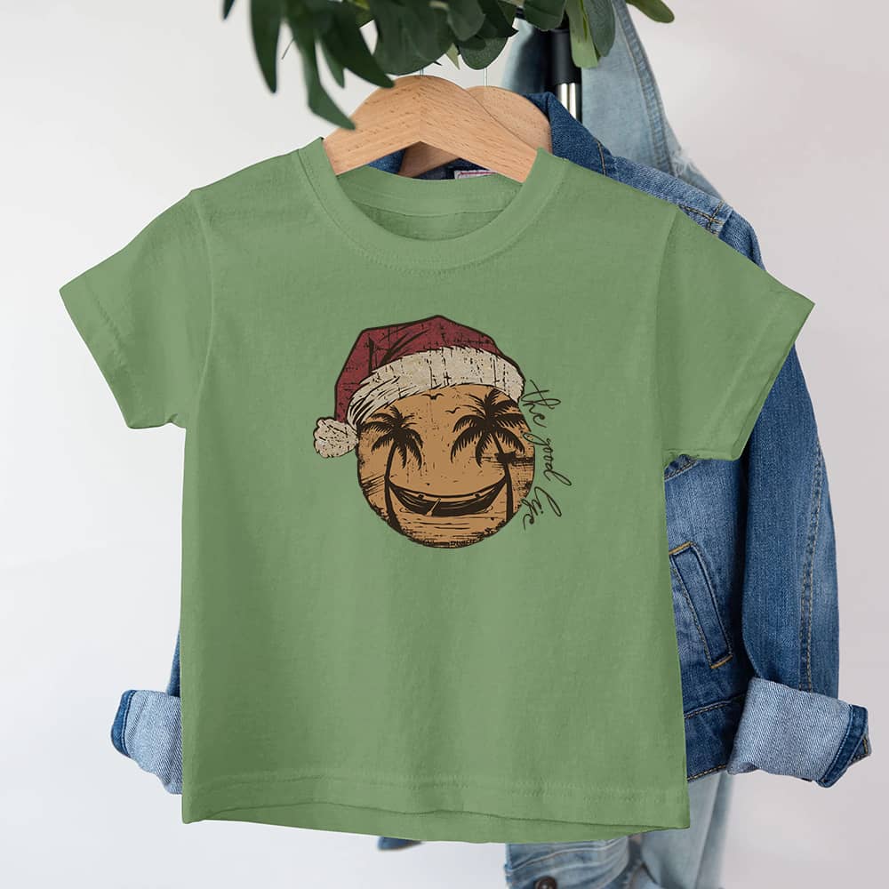 Christmas Smiley Palm Tree Barn T-Shirt - Norday SE