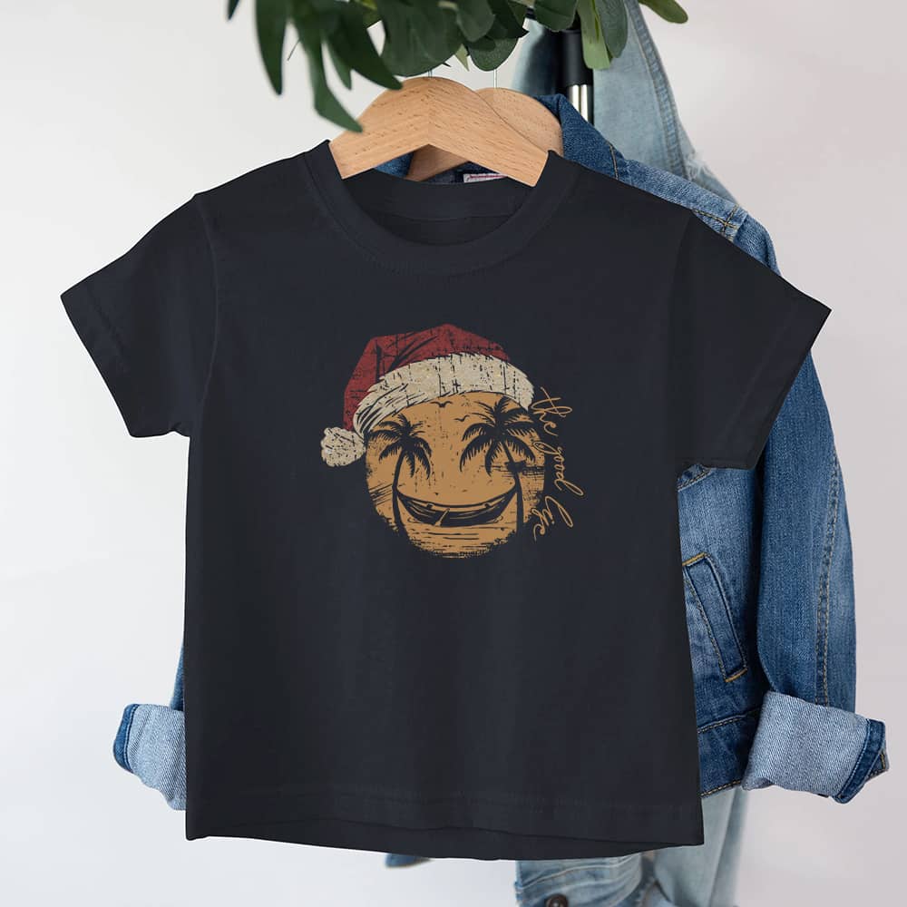 Christmas Smiley Palm Tree Barn T-Shirt - Norday SE