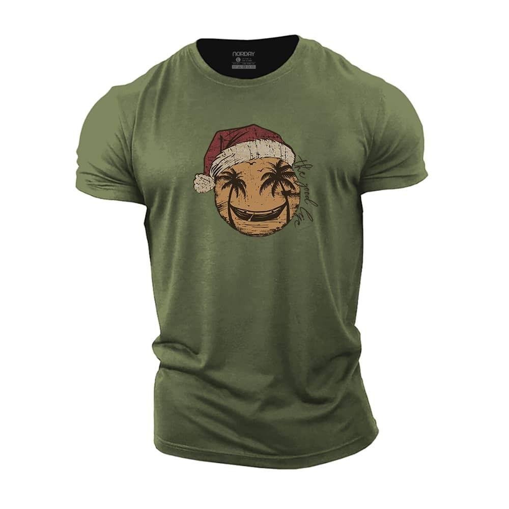Christmas Smiley Palm Tree T-Shirt - Norday SE