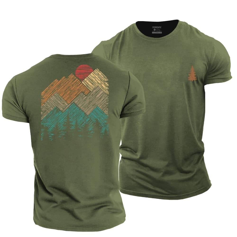 Hand Drawn Mountain Sun T-Shirt - Norday SE
