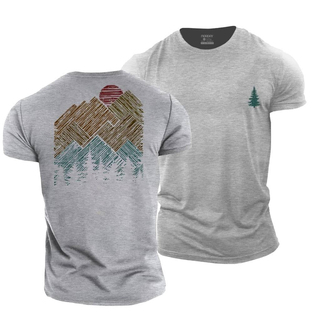 Hand Drawn Mountain Sun T-Shirt - Norday SE